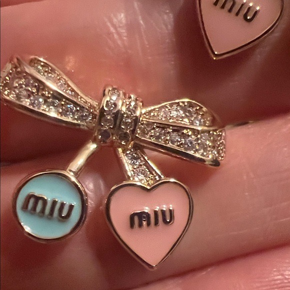 Elegant Pink and Blue Bow Earrings - Picture 7 of 7